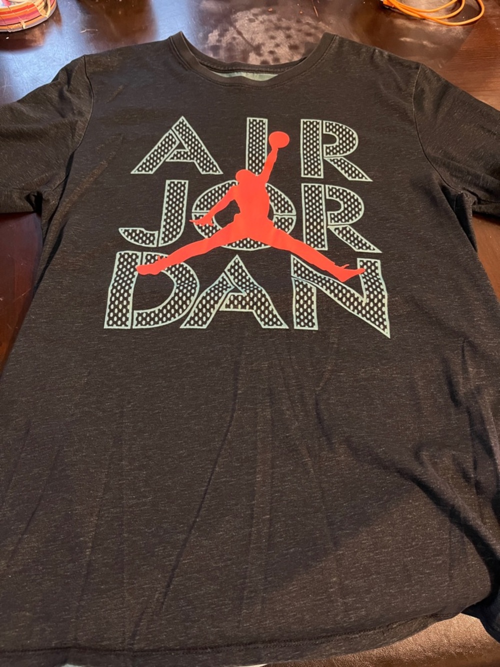 Jordan Black Tee with Red Jumpman and Mint Accent